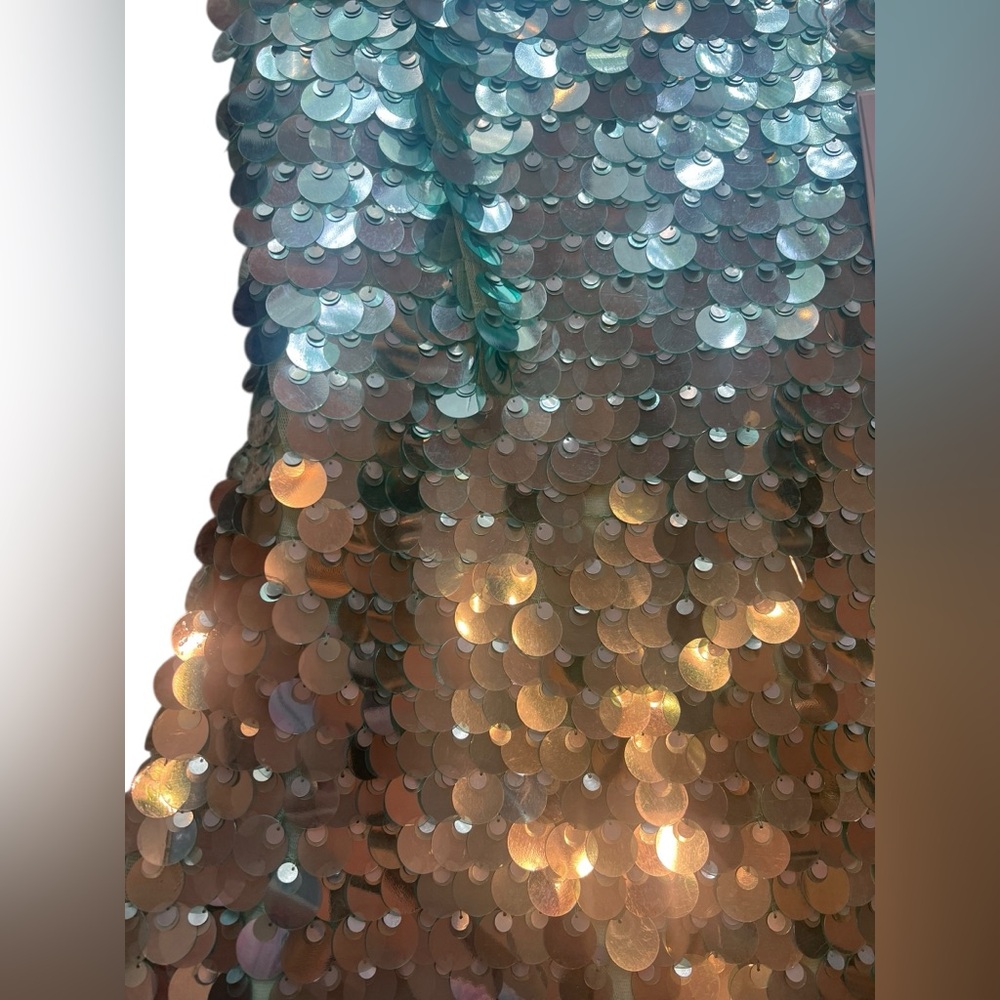 NWT Mac Duggal Mint Slim Strap Paillette Sequin Mini Dress Women (M)10033 - Picture 12 of 14